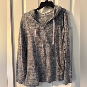 Gray plus size zip hoodie